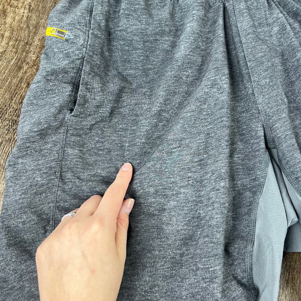 Lululemon T.H.E. Short 8" Heathered Gray Yellow Pocket Lining - Picture 7 of 7